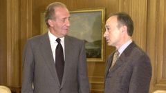 El entonces diputado del BNG, Francisco Rodríguez, en la ronda de consultas con el rey Juan Carlos I para la investidura del presidente del Gobierno en el 2000