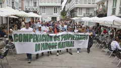 Protesta de los propietarios en la plaza Real de Pontedeume, en 2023