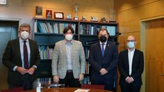 El secretario general de la Fundaci�n Incyde, Javier Collado; el consejero de Ciencia, Borja S�nchez; el presidente de la C�mara de Comercio de Oviedo, Carlos Paniceres; y el director general de Innovaci�n, Iv�n Aitor Lucas