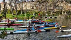 Derradeira n�utica en piragua para cerrar el 2023 en Allariz.
