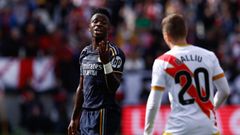 Vincius.Vincius con el Real Madrid en un partido contra el Rayo en Vallecas