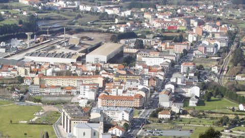 Vista a�rea de la carretera de Castilla a su paso por Xuvia