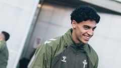 Jones El-Abdellaoui, en un entrenamiento del primer equipo del Celta.