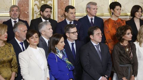 Presidentes autonmicos y ministros, durante un momento del acto en homenaje a la Constitucin 