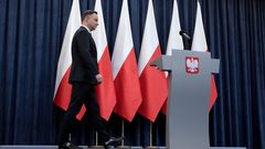 El presidente polaco Andrzej Duda, en la comparecencia para anunciar la firma de la ley sobre el Holocausto