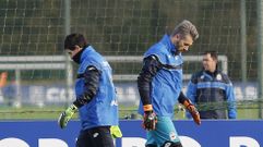 Lus y Pletikosa, en el entrenamiento de este martes