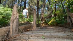 As� es la trampa para ciclistas instalada en el monte de A Cidade en Ribeira