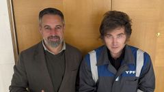 Abascal y Milei, durante su encuentro en Madrid.