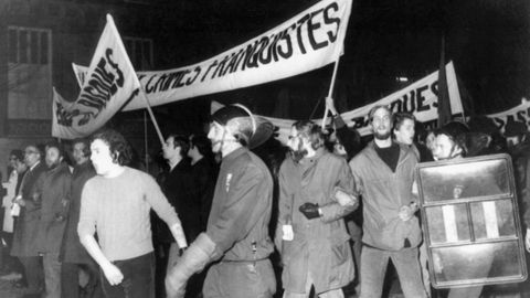 Manifestacin en Paris, en diciembre de 1970, contra el proceso de Burgos