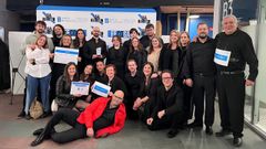 El coro Concerto Tempo, de Ferrol, cuando recibi� el premio del primer certamen coral gallego, el pasado mes de noviembre.