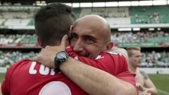 El Sporting celebr� por todo lo alto el ascenso a Primera Divisi�n en el estadio Benito Villamar�n, tras su encuentro frente al Betis