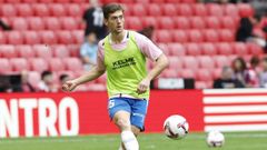 José Gragera, antes de su último partido con el Espanyol, en San Mamés