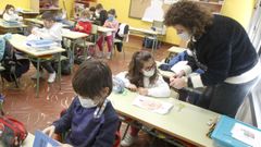 Cruceiro de Canido, que tiene un aula cerrada por contagios de covid