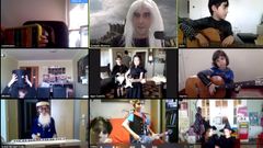 Preparaci�n del concierto de clausura del Sal�n do Libro de Pontevedra, que se celebr� de manera virtual por la pandemia del coronavirus