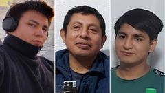 En el centro, Daniel More, el t�o de Edwin (a la izquierda) y de Dieguito (a la derecha). Todos iban a bordo del Villa de Pitanxo. 