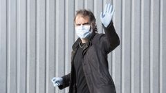 Jordi Cuixart, a la llegada a su empresa en las afueras de Barcelona