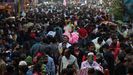 Muchedumbre en un mercado de la India durante la jornada de Fin de A�o.
