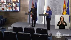 Rueda de prensa telemtica de Salvador Illa y de Nadia Calvio
