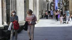 Ambiente en el centro de la ciudad de Lugo, que alcanz� este martes los 218 casos de coronavirus