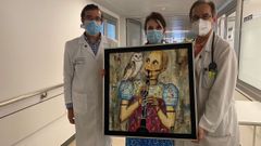 Lola Doporto dona su obra al Servizo de Oncolox�a del Hospital Universitario de Ourense