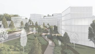 Recreacin del aspecto que tendr monte Mero cuando se urbanice y construya