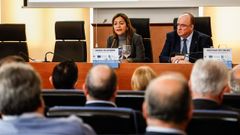 Marta Villaverde, conselleira do Mar, acompa�ada de Domingo Rey, patr�n mayor de Celeiro y presidente de Puerto de Celeiro, en la clausura de las XXIX Xornadas T�cnicas de Pesca