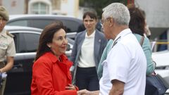 La ministra de Defensa, Margarita Robles, en la botadura de la fragata F-111, el pasado mes de septiembre en Ferrol.