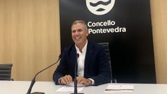 Rafa Dom�nguez, este viernes en la sala de prensa del Concello de Pontevedra