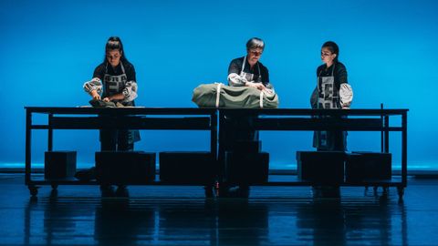 Un momento da representaci�n da obra �Helen Kelller, a muller marabilla?�, pola compa��a Ch�vere Teatro
