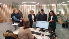 Pedro Blanco, acompa�ado de Paula Alvarellos e Isabel Rodr�guez, visit� este lunes las nuevas instalaciones del SEPE en A Residencia
