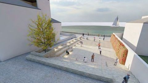 La plaza unir� el entorno del mercado municipal con el paseo mar�timo, creando una zona de esparcimiento que contar� con unas vistas privilegiadas a la r�a de Ares