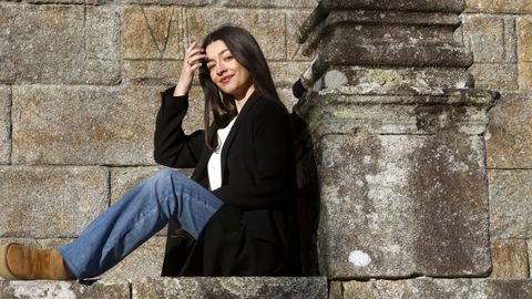 La actriz Marta Costa, en Cambados