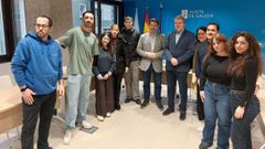 Antonio Rodr�guez Miranda y el delegado de la Xunta, Manuel Pardo, con los becados