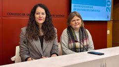 Mar�a Rozas (Compostela Aberta), concejala de Servizos Sociais de Santiago, y Eva Gonz�lez, jefa de secci�n del departamento.