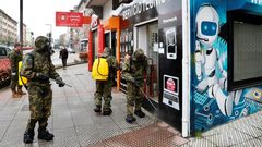 El Ej�rcito de Tierra realiza labores de desinfecci�n en Lugones