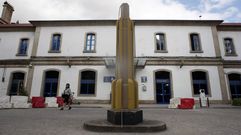 Soporte de una de las luminarias retiradas el pasado mes de agosto