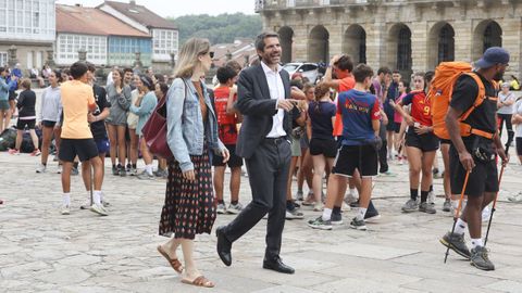 El ministro de Cultura, Ernest Urtasun, en el Obradoiro