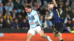Javi Rueda, durante el partido entre Celta y Lille de este jueves.