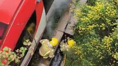Uno de los incidentes m�s graves de este a�o, fue el incendio en una m�quina el 21 de abril, que oblig� a desalojar a los pasajeros en Entrambarr�as (Cerdido).