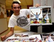 Iago Aspas repas� en la delegaci�n de La Voz en Vigo los momentos estelares del partido