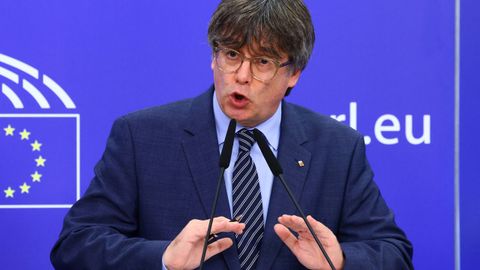 Puigdemont, en rueda de prensa tras conocer el veredicto del TGUE.