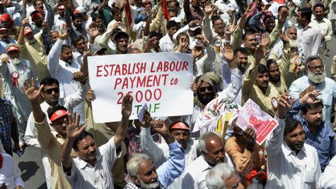 Manifestación en la ciudad paquistaní de Lahore