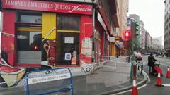 Precintada la esquina de ronda de Outeiro con avenida de Oza