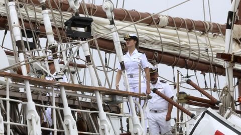 13-7-2025. La princesa Leonor regresa en el Juan Sebastián de Elcano a Marín al finalizar el crucero de instrucción de los guardiamarinas
