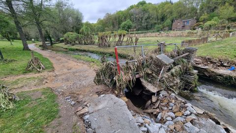 Una imagen del Paseo do Rato de Lugo el 14 de abril, tres días después de la riada que causó daños en varios puntos de la ciudad