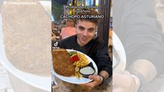 Rom�n Socias probando el cachopo