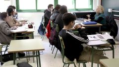 Un aula de secundaria en una imagen de archivo