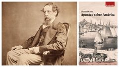 El escritor Charles Dickens, retratado en torno al ao 1860. A la derecha, portada del libro de viajes editado por Guillermo Escolar