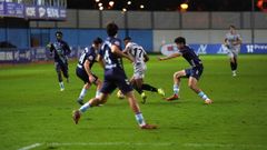 Bernard Somuah, Jan Oliveras, Pablo Meixs y Hugo Burcio, durante el Avils-Celta Fortuna de este domingo.