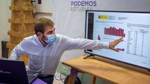 El secretario general de Podemos Asturies, Daniel Ripa